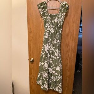 Green Floral Maxi Dress